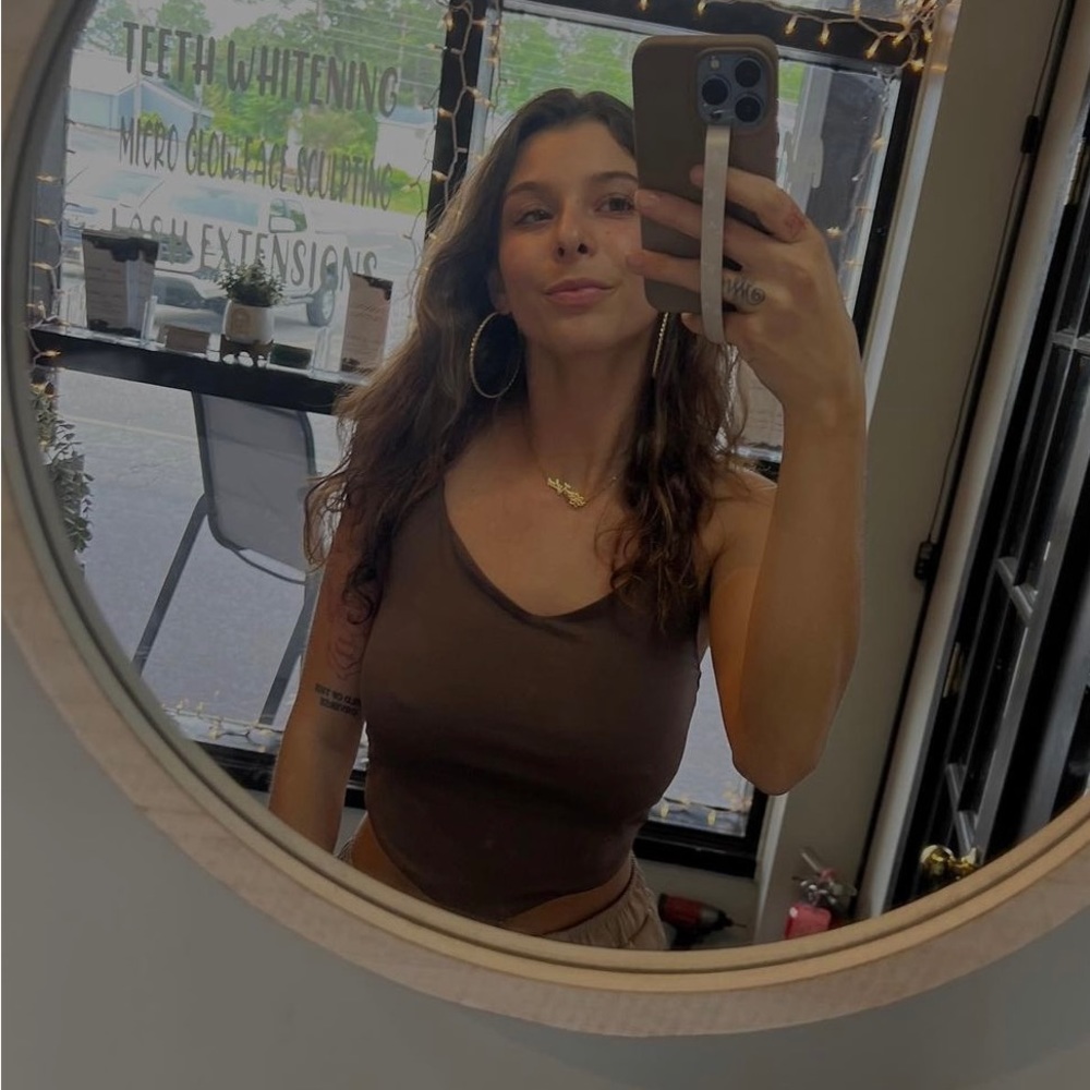 Mabel Love Boutique Brown Crop Top